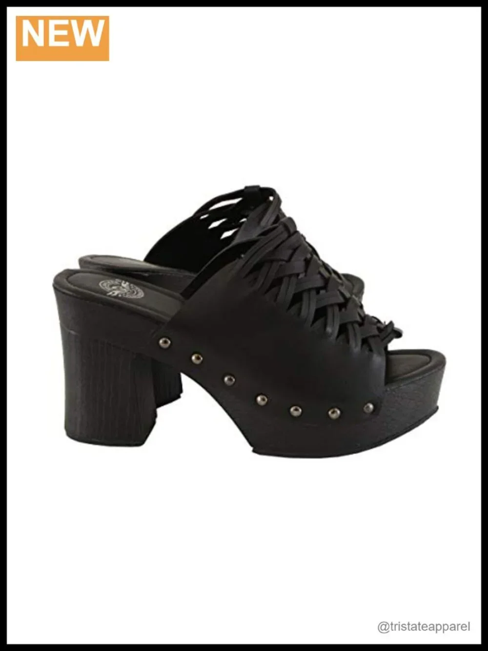 Faux Leather Platform Wedge Heels Studs Open Toe Women's Shoes